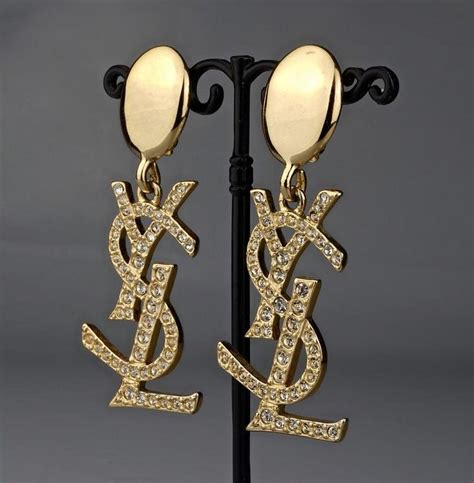 ysl ring logo|ysl rhinestone earrings.